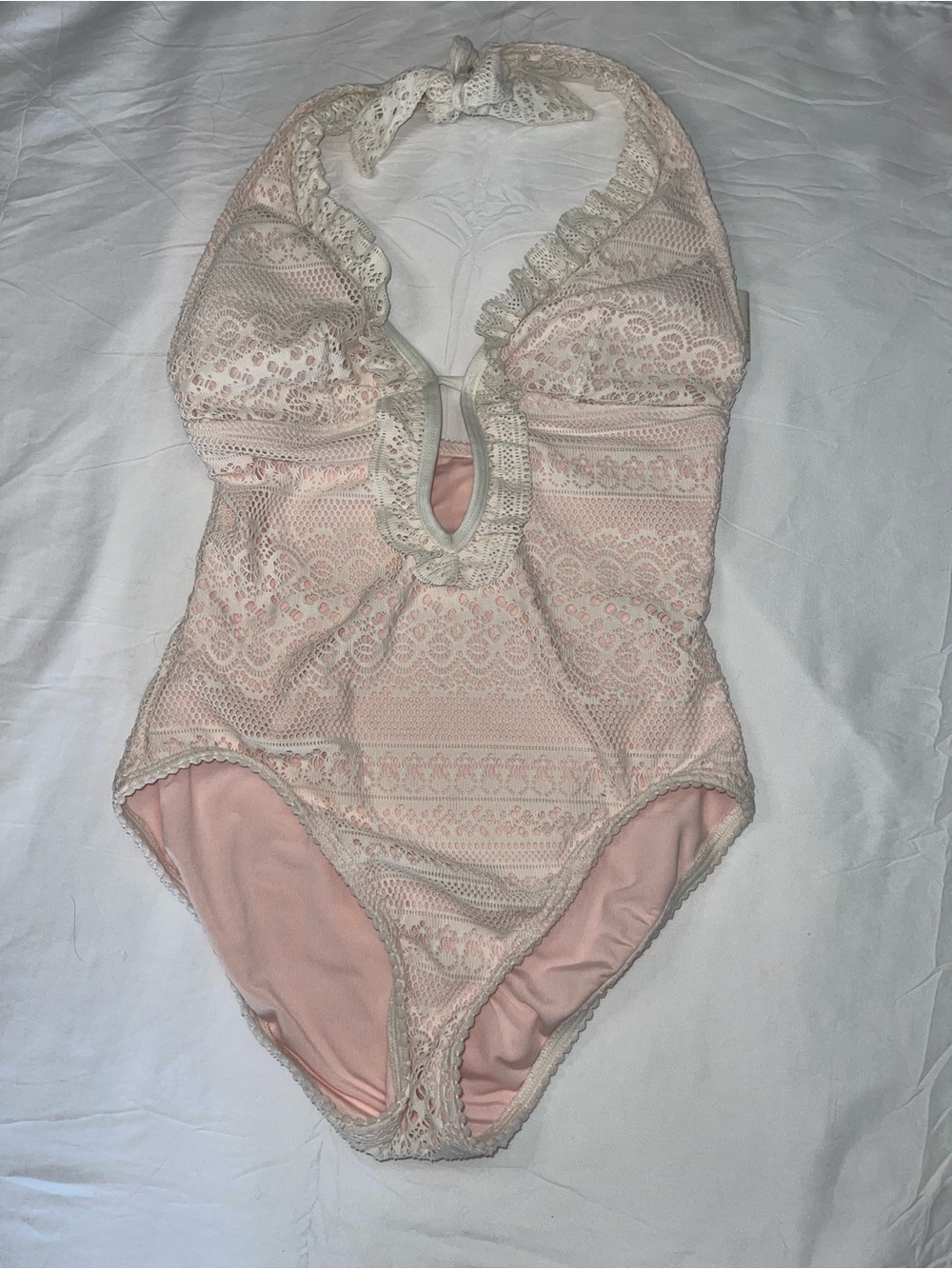 kate spade Pale Pink Lace Halter One-Piece